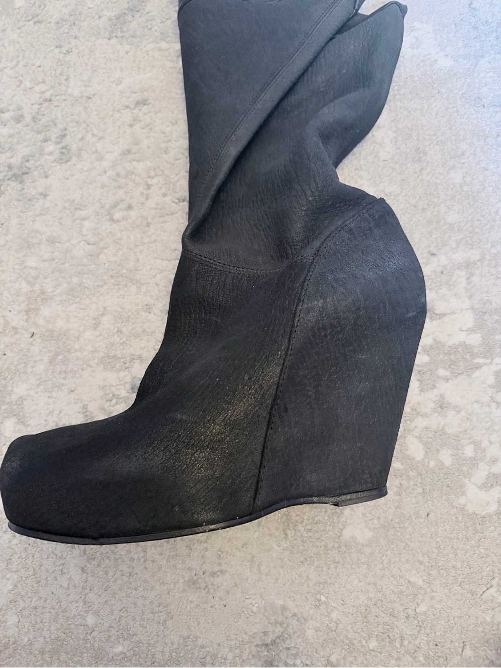 Rick Owens 09 CRUST Leather Women’s Black Wedges Sz 39/9 - Dark Avant Garde - Picture 7 of 14